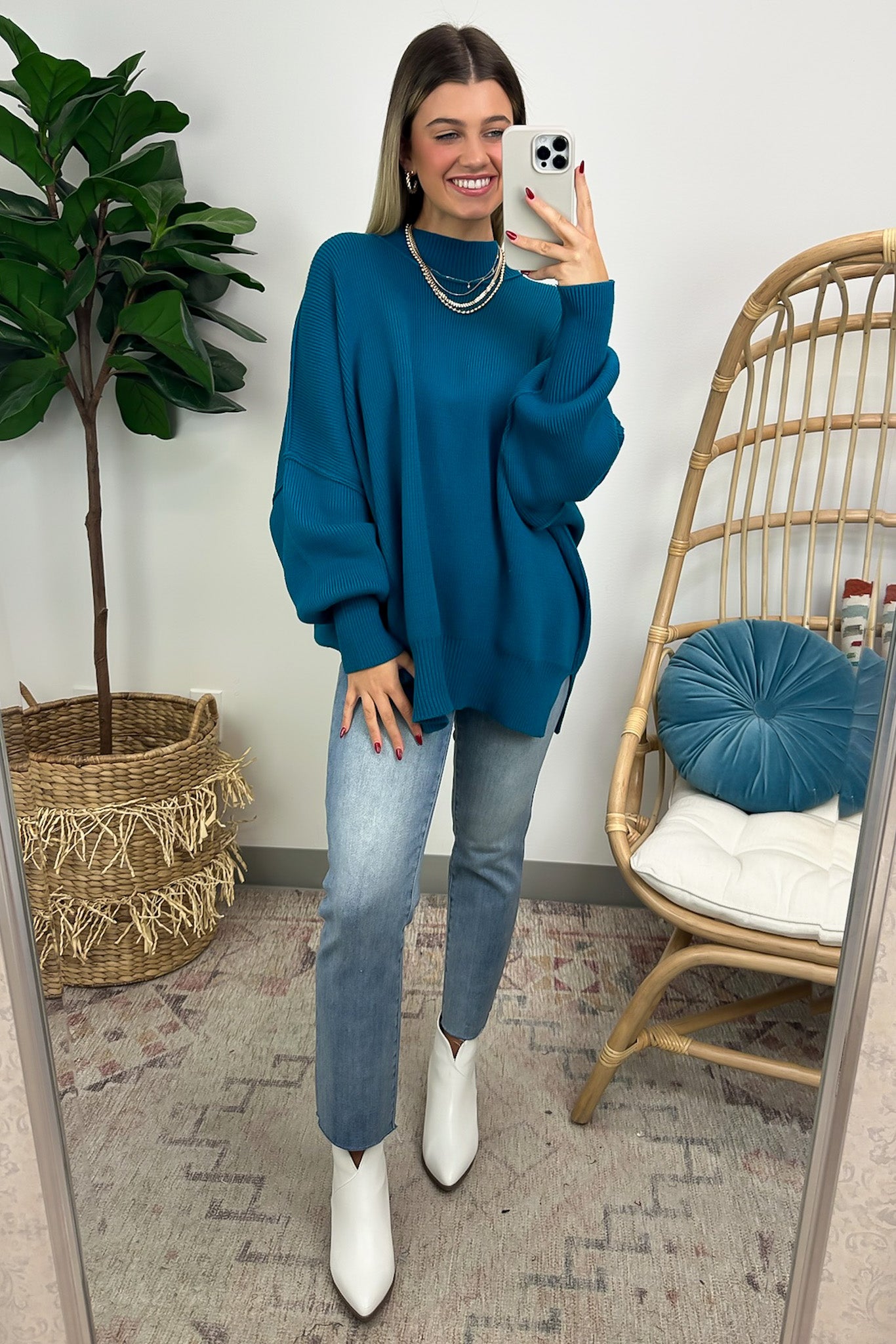  Simple Street Side Slit Oversized Sweater - BACK IN STOCK - Madison and Mallory