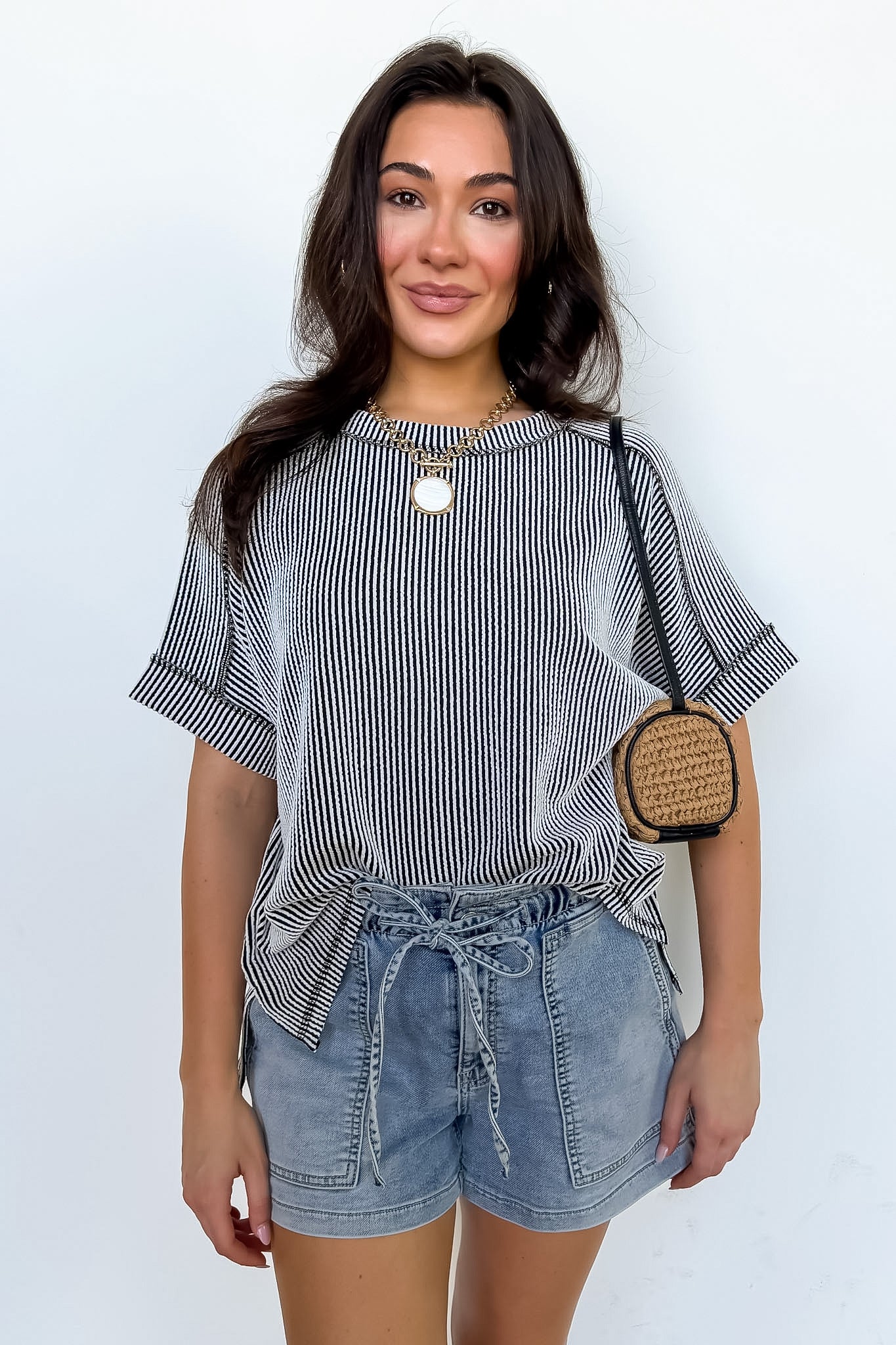 Simple Adoration Rib Knit Raw Edge Top - BACK IN STOCK