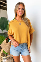 Simple Adoration Rib Knit Raw Edge Top - BACK IN STOCK - Madison and Mallory