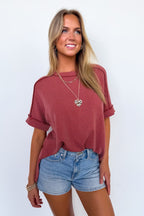 Simple Adoration Rib Knit Raw Edge Top - BACK IN STOCK