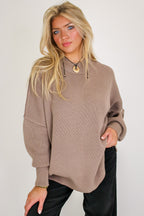 Simple Street Side Slit Oversized Sweater - Madison and Mallory