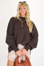 Simple Street Side Slit Oversized Sweater - Madison and Mallory