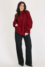 Simple Street Side Slit Oversized Sweater