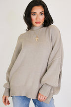 Simple Street Side Slit Oversized Sweater - Madison and Mallory