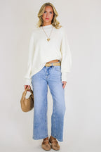Simple Street Side Slit Oversized Sweater - Madison and Mallory