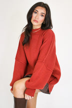 Simple Street Side Slit Oversized Sweater - Madison and Mallory