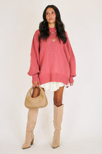 Simple Street Side Slit Oversized Sweater - Madison and Mallory