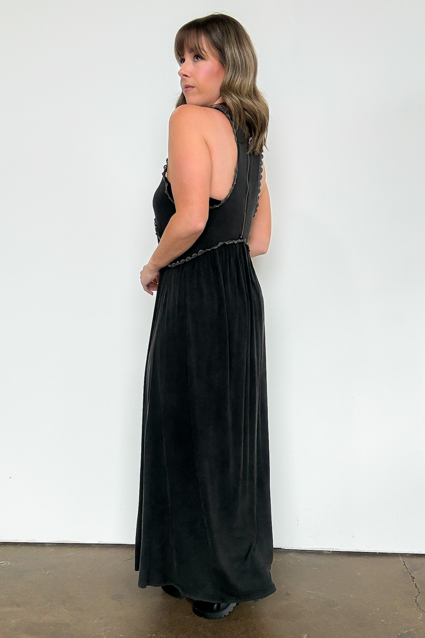 Simply Enticing Flowy Maxi Front Slit Dress - BACK IN STOCK Green Lily / M Simply Enticing Flowy Maxi Front Slit Dress - BACK IN STOCK Green Lily / M