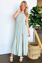 Simply Enticing Flowy Maxi Front Slit Dress - BACK IN STOCK - Madison and Mallory