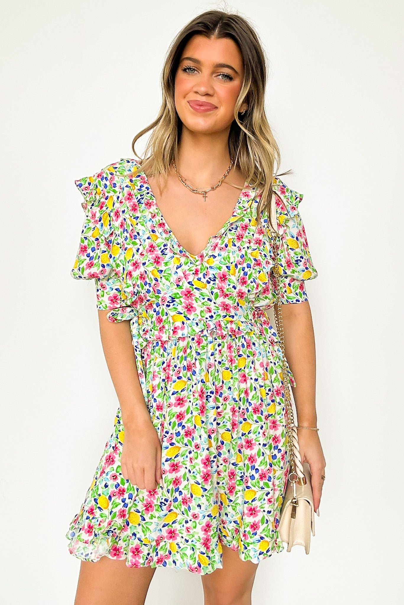  Sip on Style Ruffle Printed Dress - Madison and Mallory