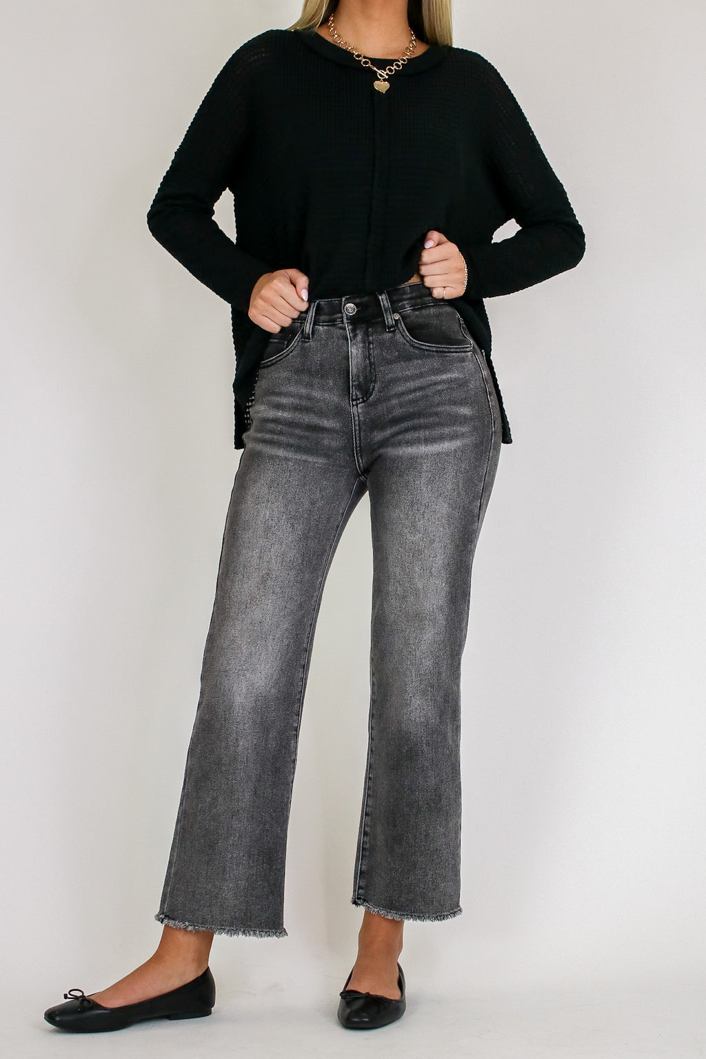 Skyline Charm High Rise Bootcut Jeans - Madison and Mallory