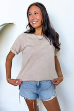 Sloane Mineral Washed French Terry Top