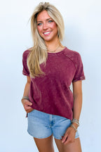 Sloane Mineral Washed French Terry Top - Madison and Mallory
