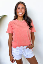 Sloane Mineral Washed French Terry Top - Madison and Mallory