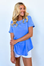 Sloane Mineral Washed French Terry Top - Madison and Mallory