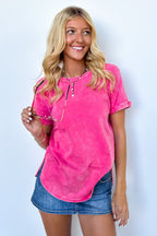 Sloane Mineral Washed French Terry Top - Madison and Mallory