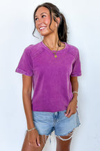 Sloane Mineral Washed French Terry Top