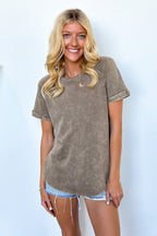 Sloane Mineral Washed French Terry Top - Madison and Mallory
