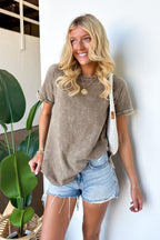 Sloane Mineral Washed French Terry Top - Madison and Mallory
