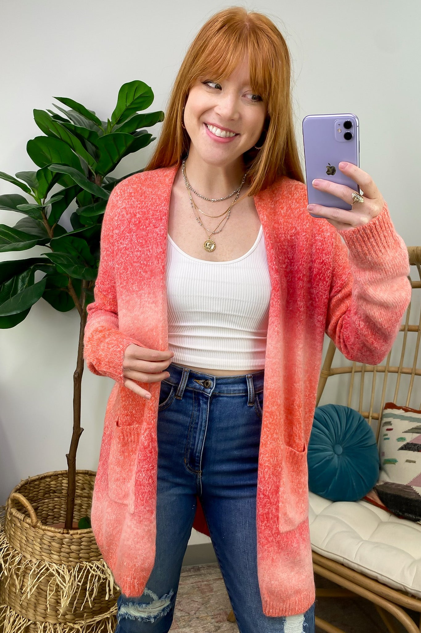  Snuggly Energy Ombre Longline Knit Cardigan - FINAL SALE - Madison and Mallory