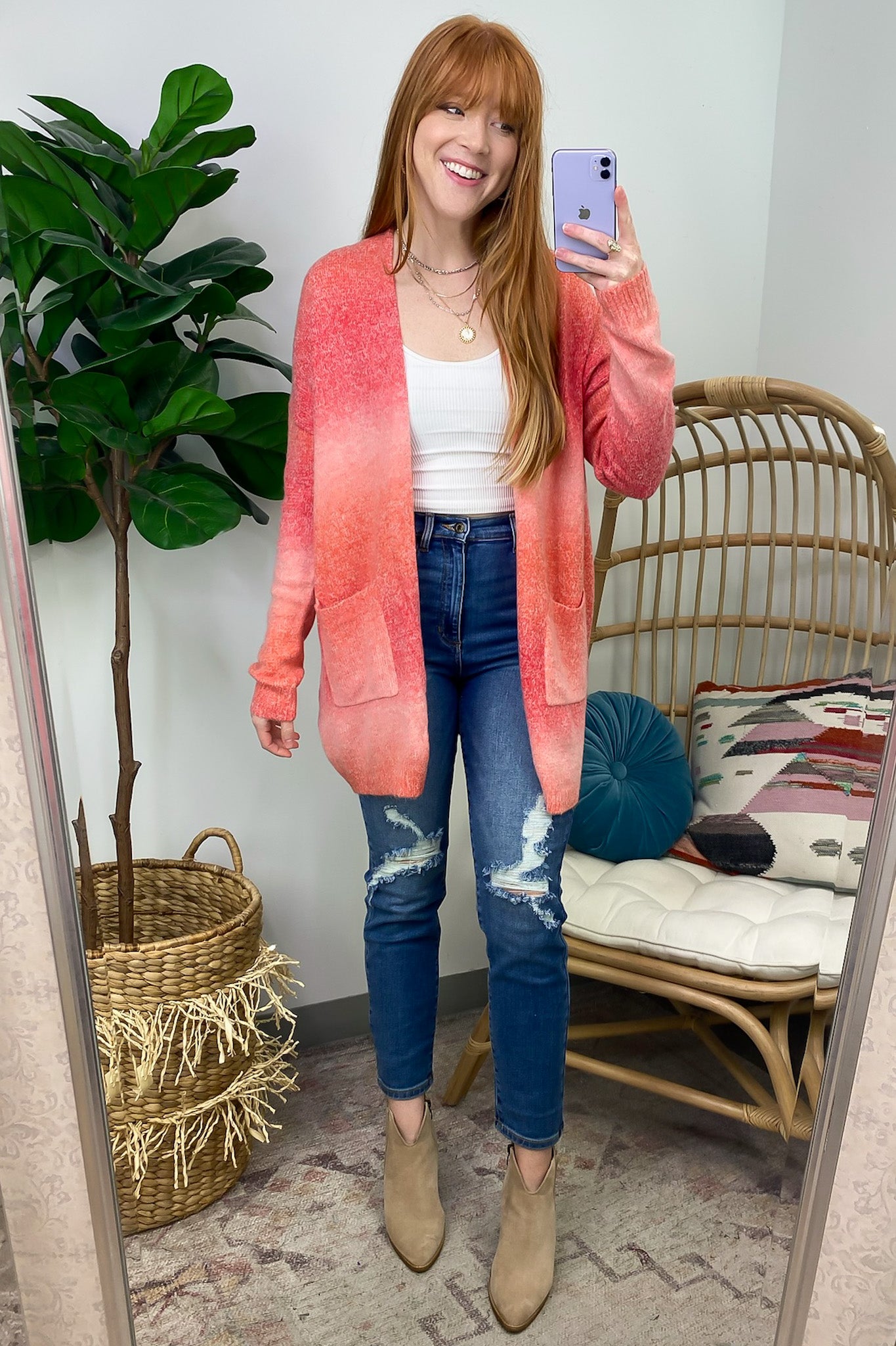  Snuggly Energy Ombre Longline Knit Cardigan - FINAL SALE - Madison and Mallory
