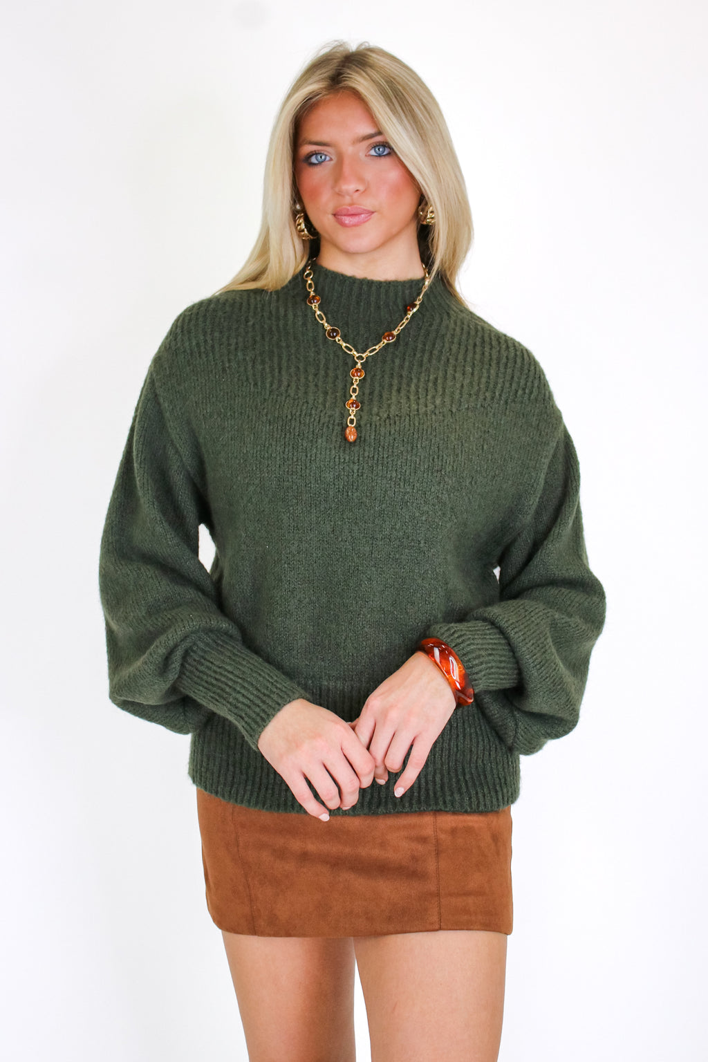 Soft Aura Mock Neck Sweater - Madison and Mallory