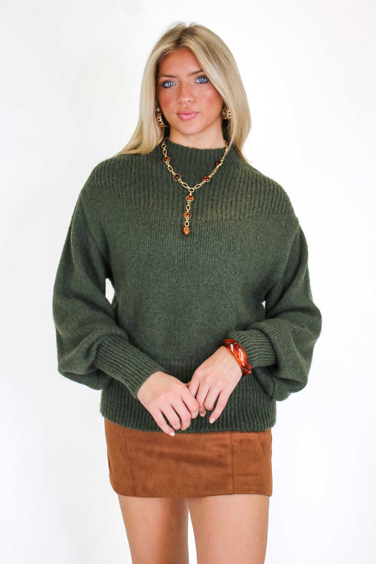 Soft Aura Mock Neck Sweater - Madison and Mallory