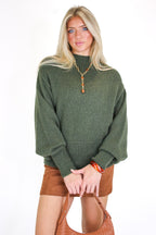 Dark Olive / S Soft Aura Mock Neck Sweater - Madison and Mallory