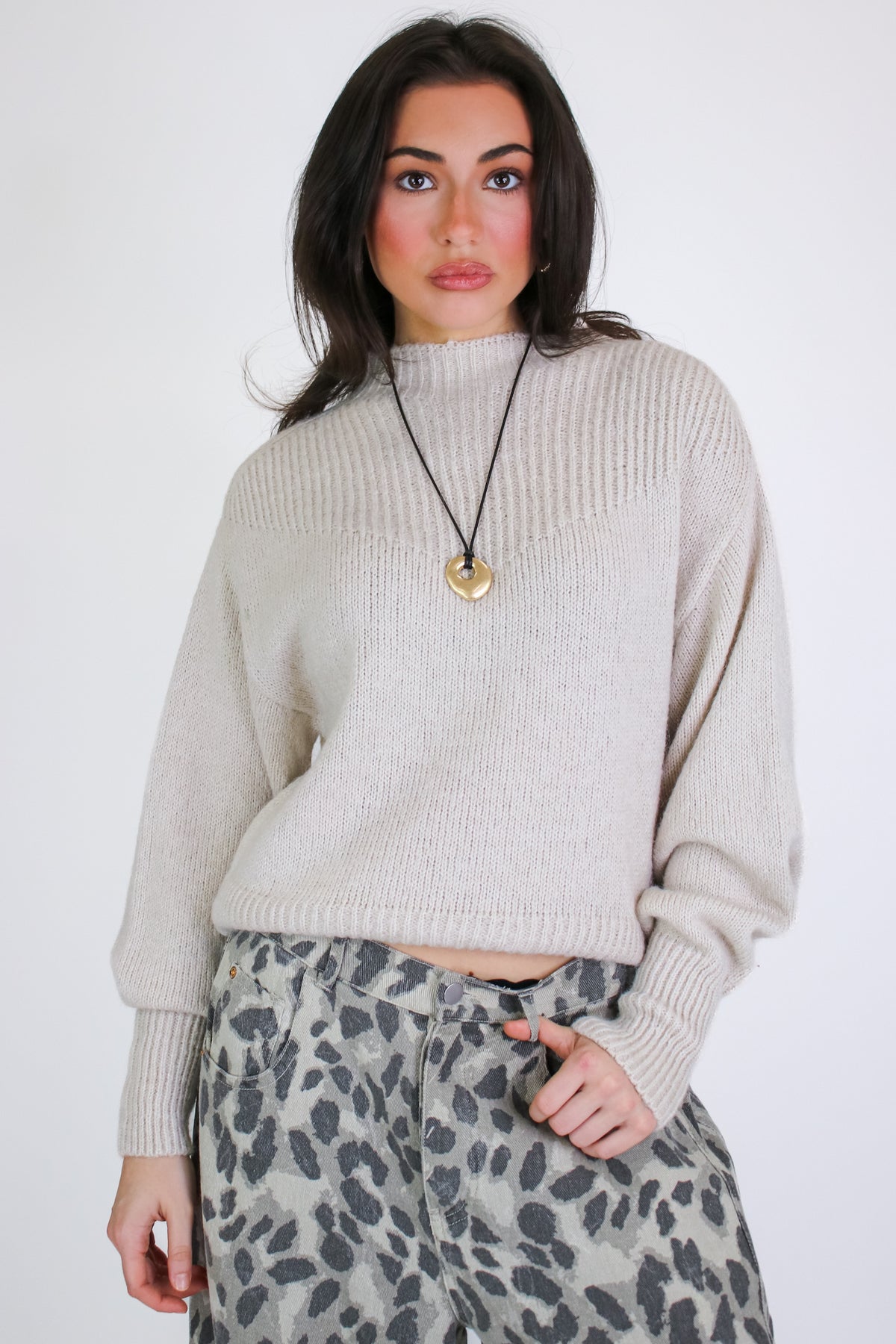 Soft Aura Mock Neck Sweater - Madison and Mallory