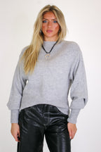 Heather Gray / S Soft Aura Mock Neck Sweater - Madison and Mallory