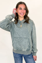 Ash Jade / S Soft Burnout Acid Wash Hooded Sweatshirt - Madison and Mallory