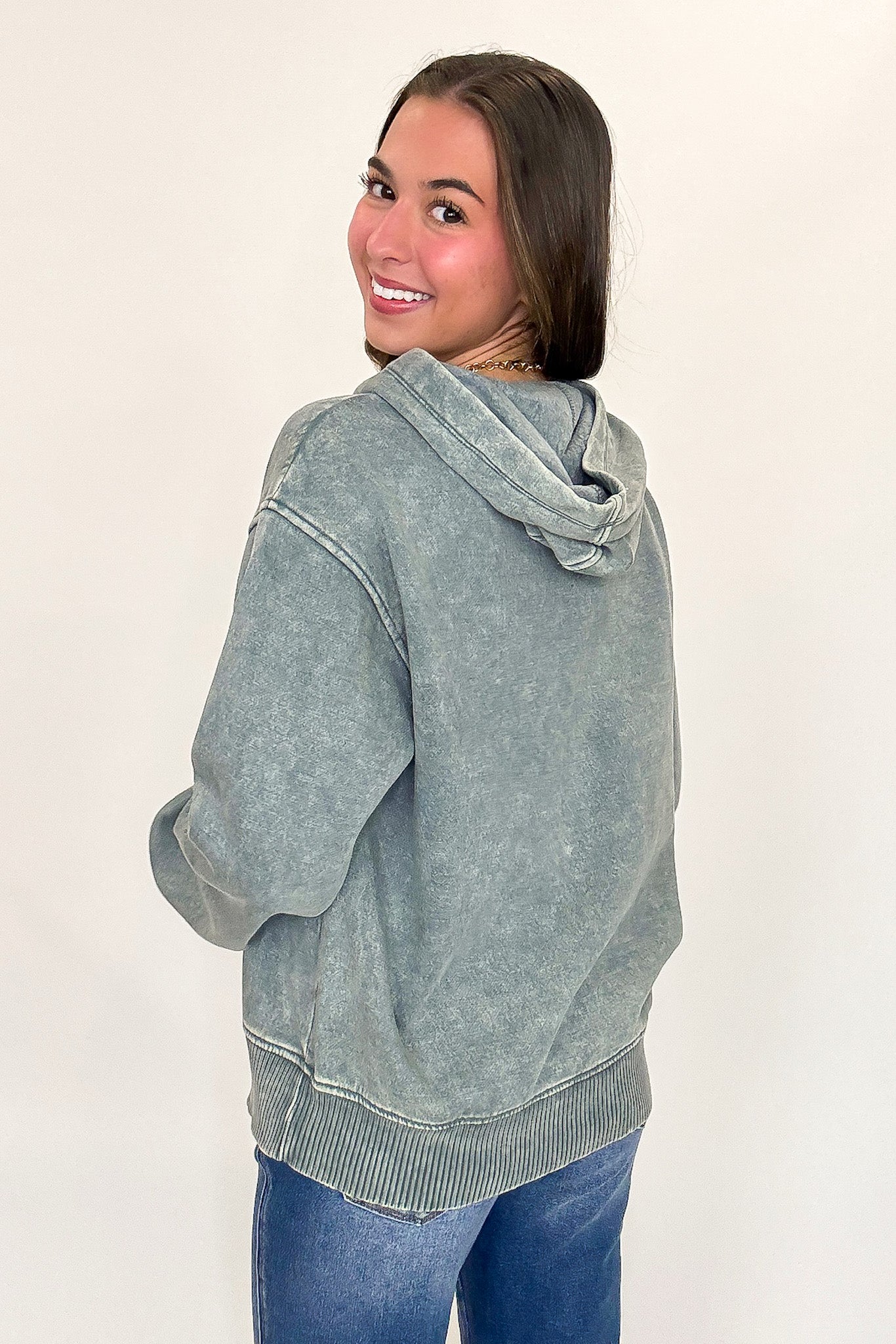 Soft Burnout Acid Wash Hooded Sweatshirt - Madison and Mallory