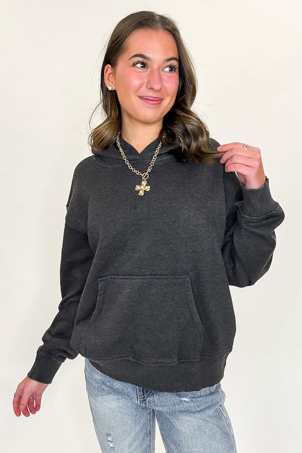 Soft Burnout Acid Wash Hooded Sweatshirt - Madison and Mallory