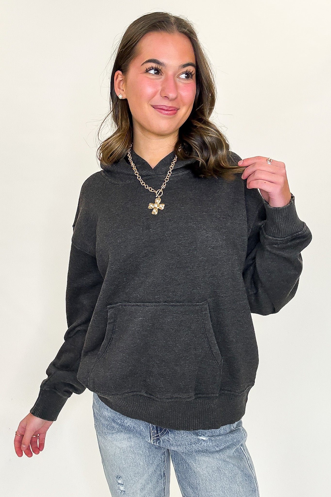 Soft Burnout Acid Wash Hooded Sweatshirt - Madison and Mallory