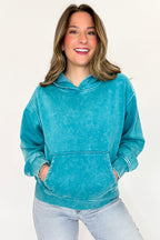 Light Teal / S Soft Burnout Acid Wash Hooded Sweatshirt - FINAL SALE - Madison and Mallory