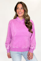 Mauve / S Soft Burnout Acid Wash Hooded Sweatshirt - FINAL SALE - Madison and Mallory