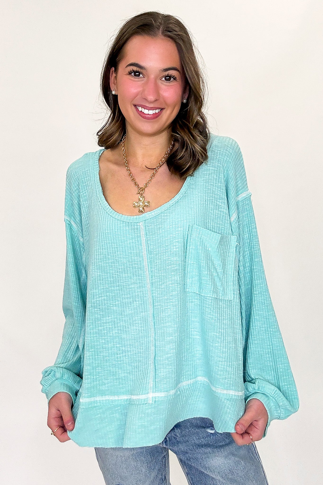 Soft Current V-Neck Flowy Top · Madison + Mallory