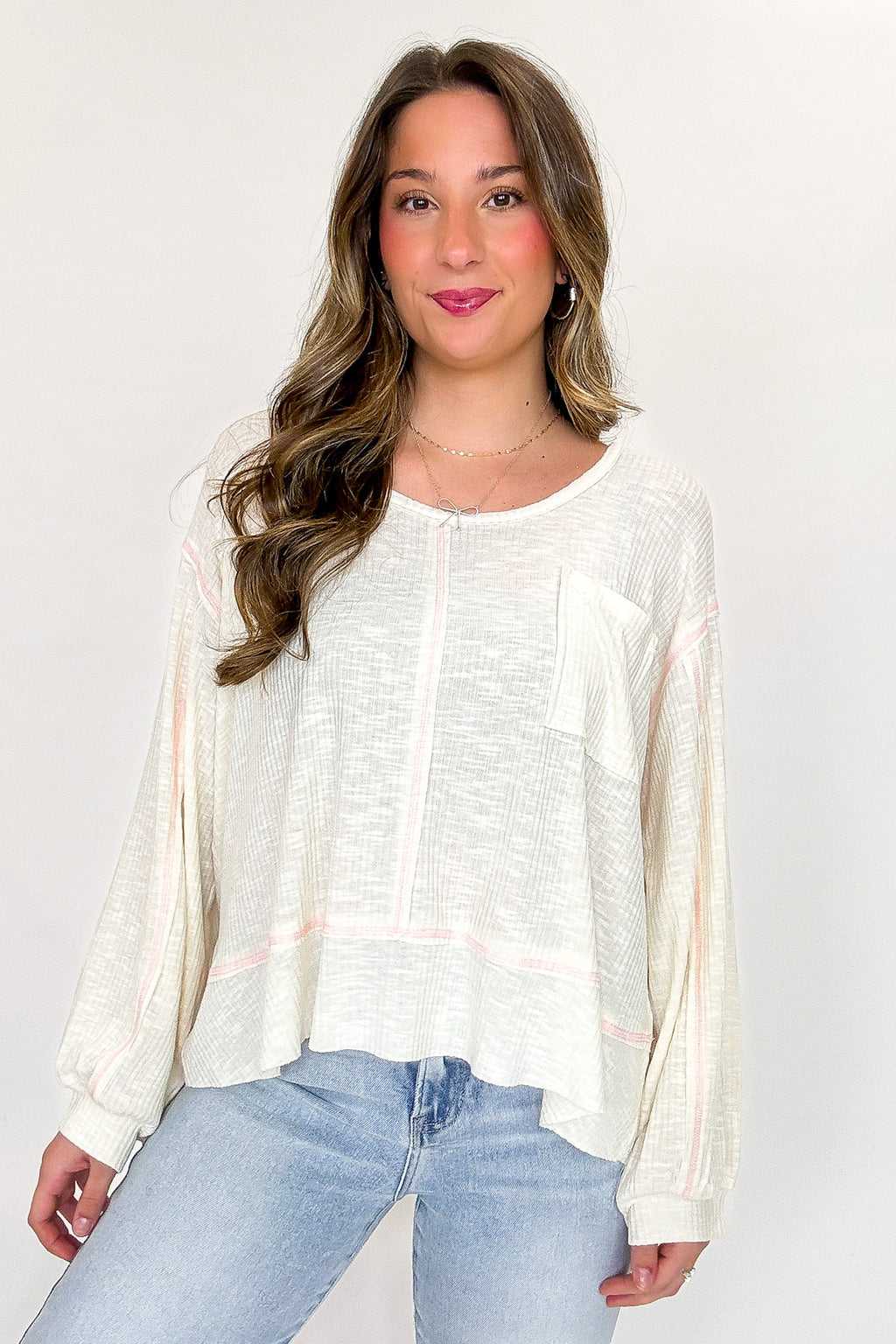 Soft Current V-Neck Flowy Top - Madison and Mallory