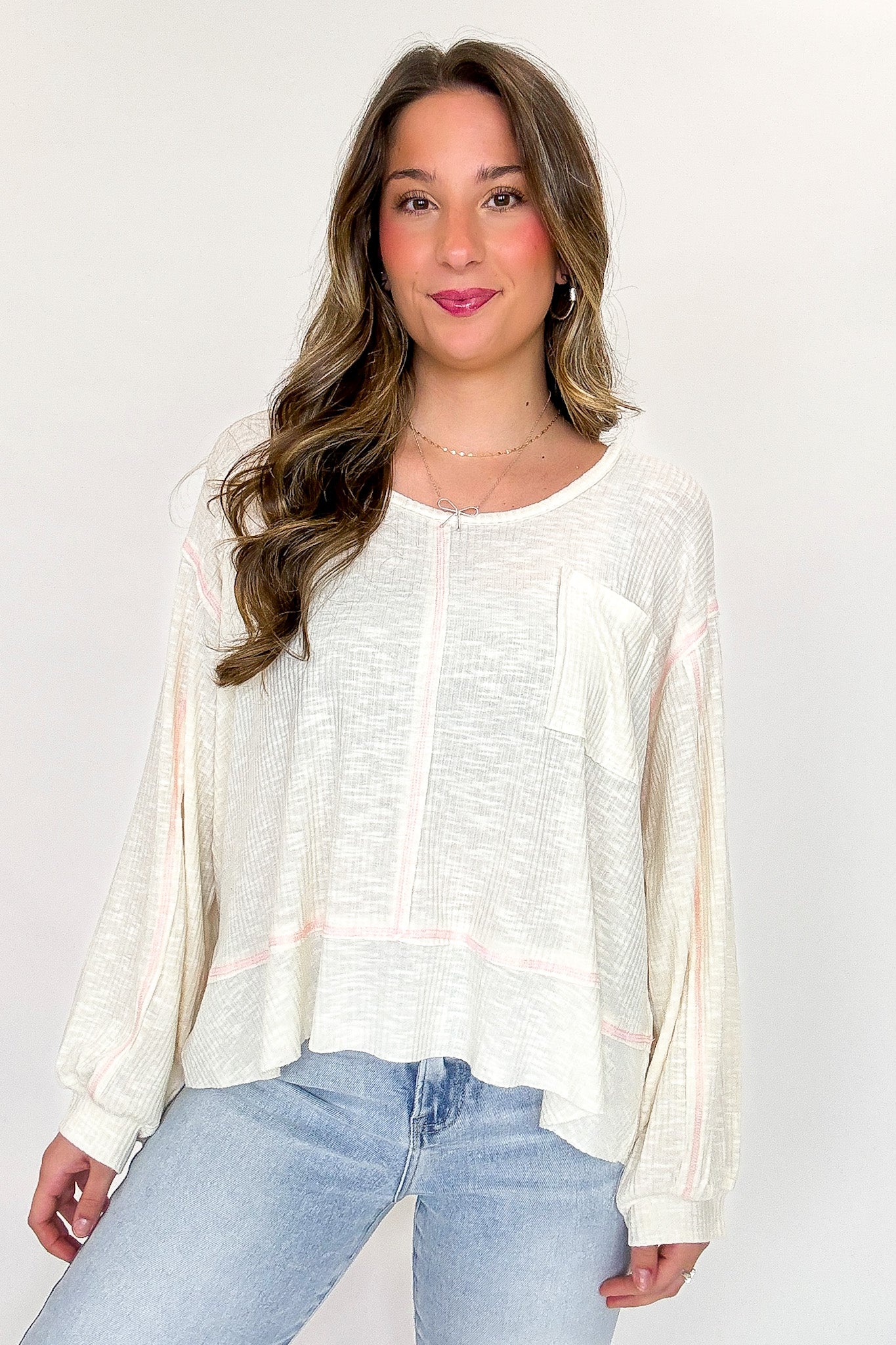 Soft Current V-Neck Flowy Top - Madison and Mallory