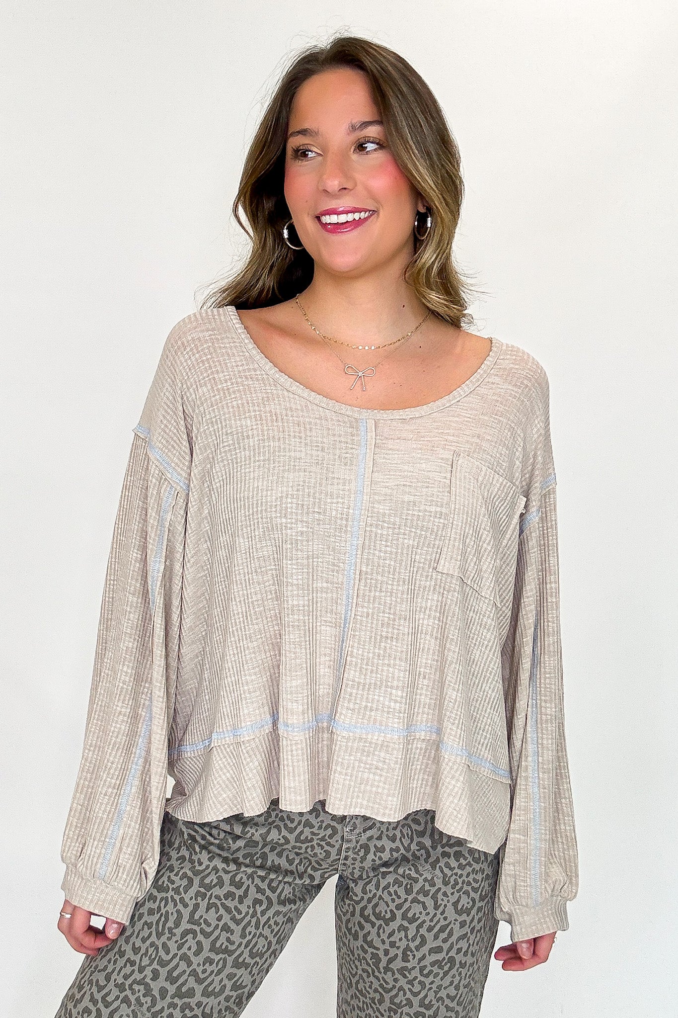 Soft Current V-Neck Flowy Top - Madison and Mallory