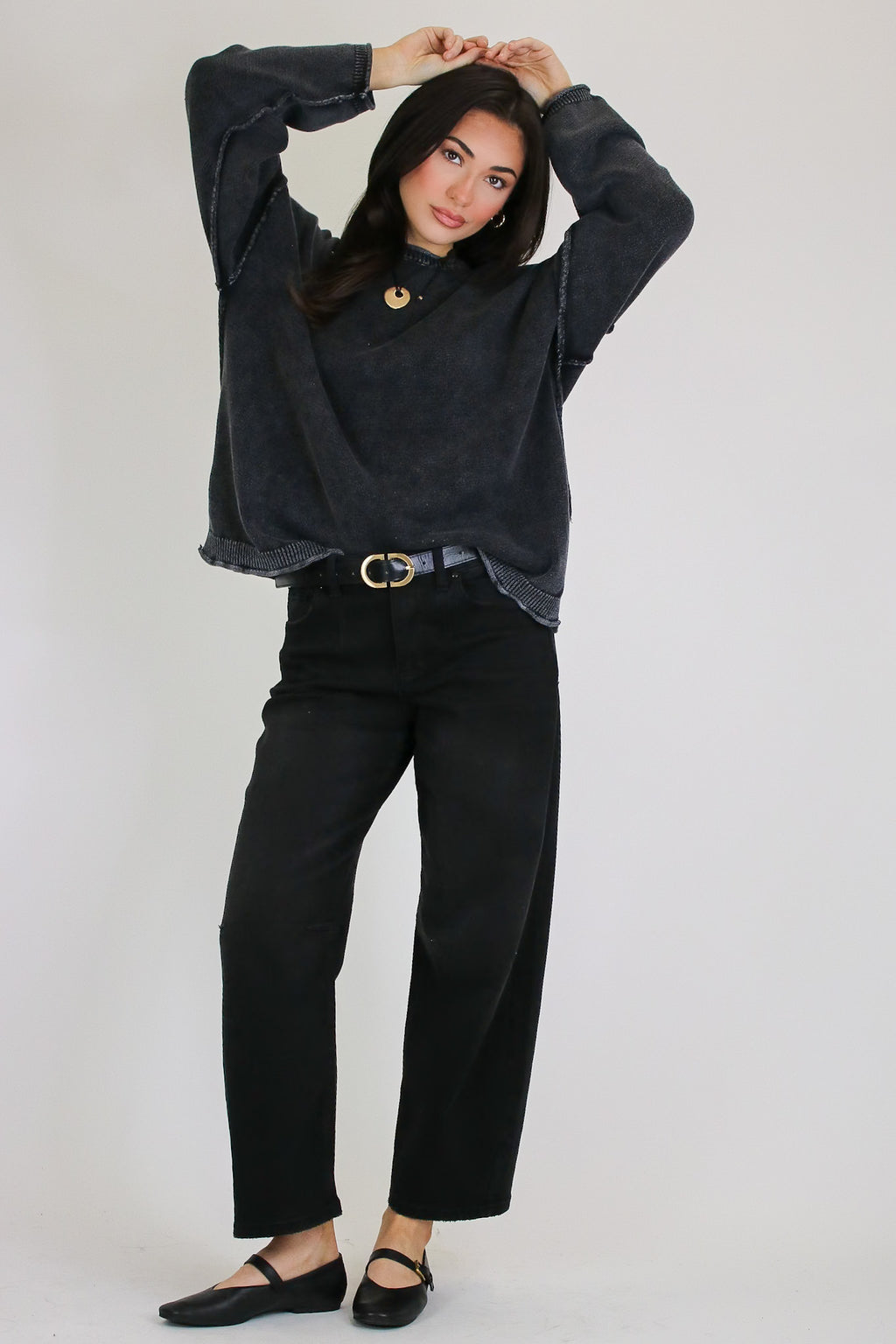 Soft Edge Contrast Seam Pullover