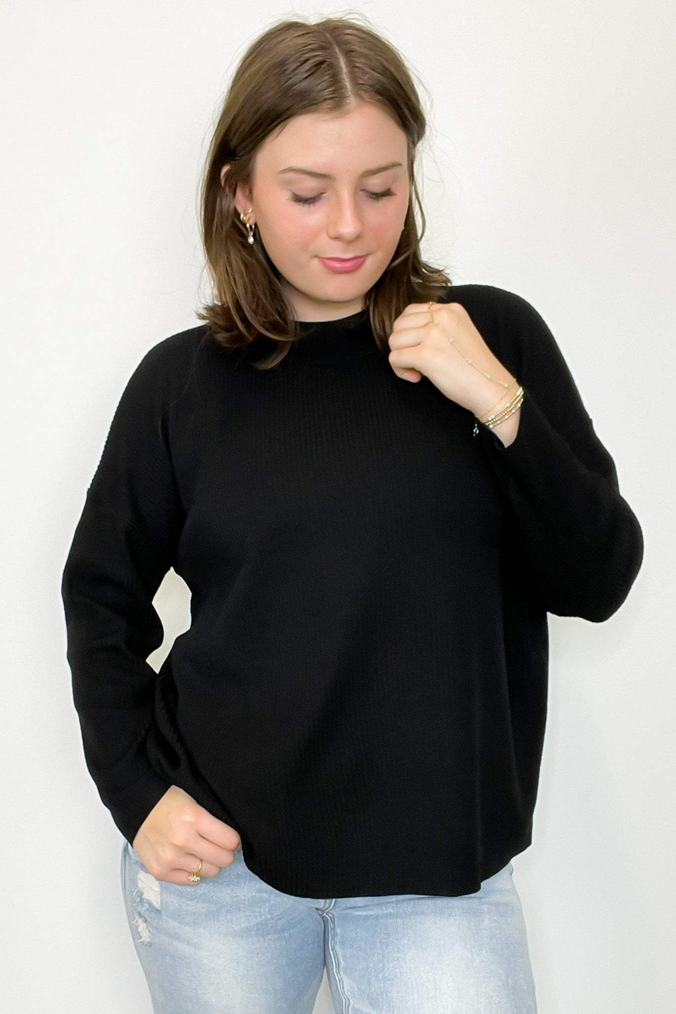Soft Focus Mock Neck Sweater - FINAL SALE - Madison and Mallory