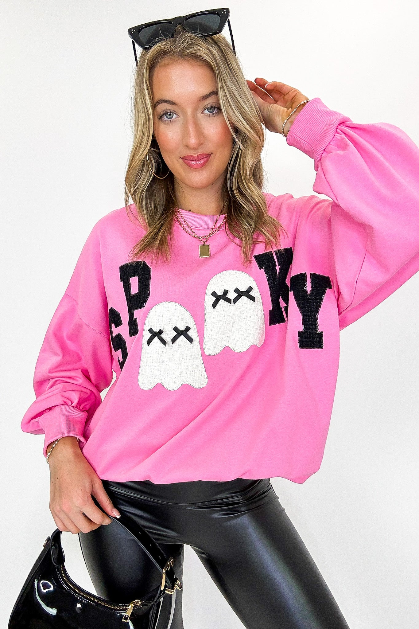 Soft Haunt Spooky Ghost Graphic Pullover - Madison and Mallory