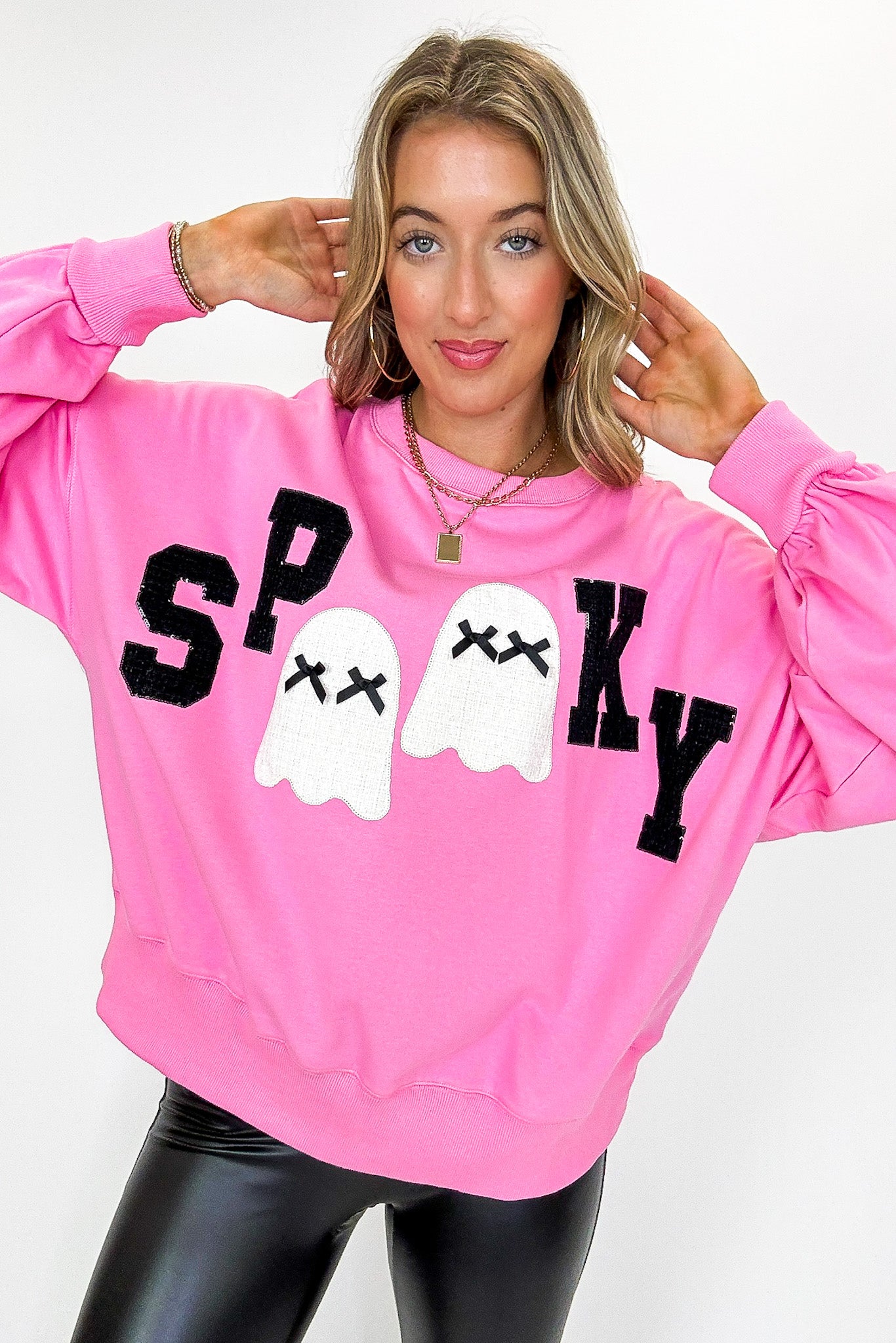 Soft Haunt Spooky Ghost Graphic Pullover - Madison and Mallory
