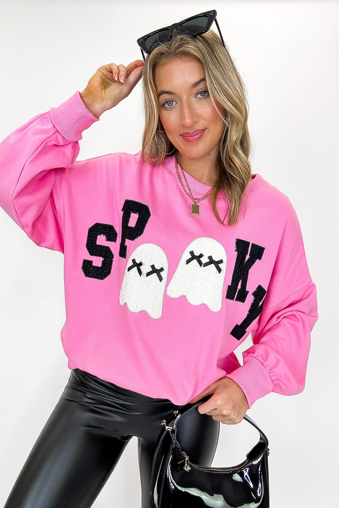 Soft Haunt Spooky Ghost Graphic Pullover - Madison and Mallory