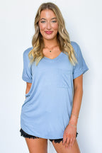 Soft Life V-Neck Pocket Tee - FINAL SALE - Madison and Mallory