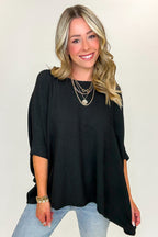 Black / SM Soft Motion Ribbed Knit Top - Madison and Mallory