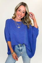 Classic Blue / SM Soft Motion Ribbed Knit Top - Madison and Mallory
