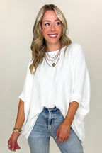 White / SM Soft Motion Rib Knit Top - BACK IN STOCK - Madison and Mallory