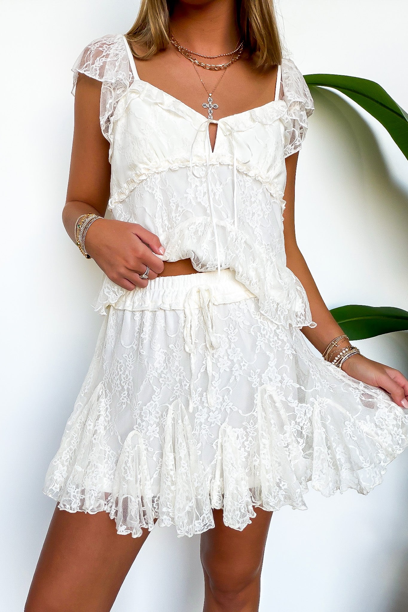 Soft Romance Lace Ruffle Top